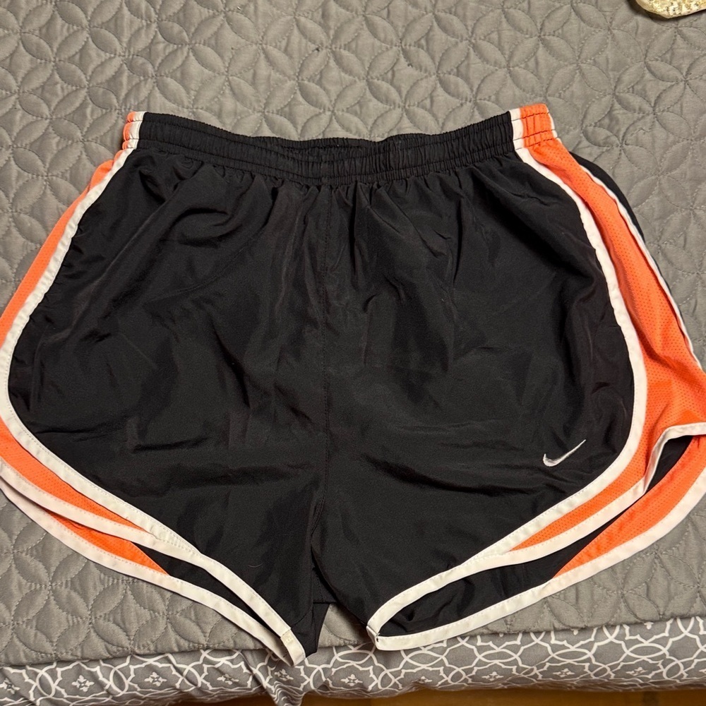 Nike Women's Athletic Shorts in Black and Orange